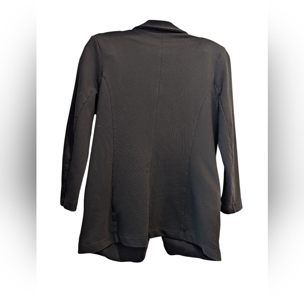 Metaphor Black Knit Blazer Single Button Closure 3/4 Sleeve Stretch Jacket Sz M - Picture 3 of 15